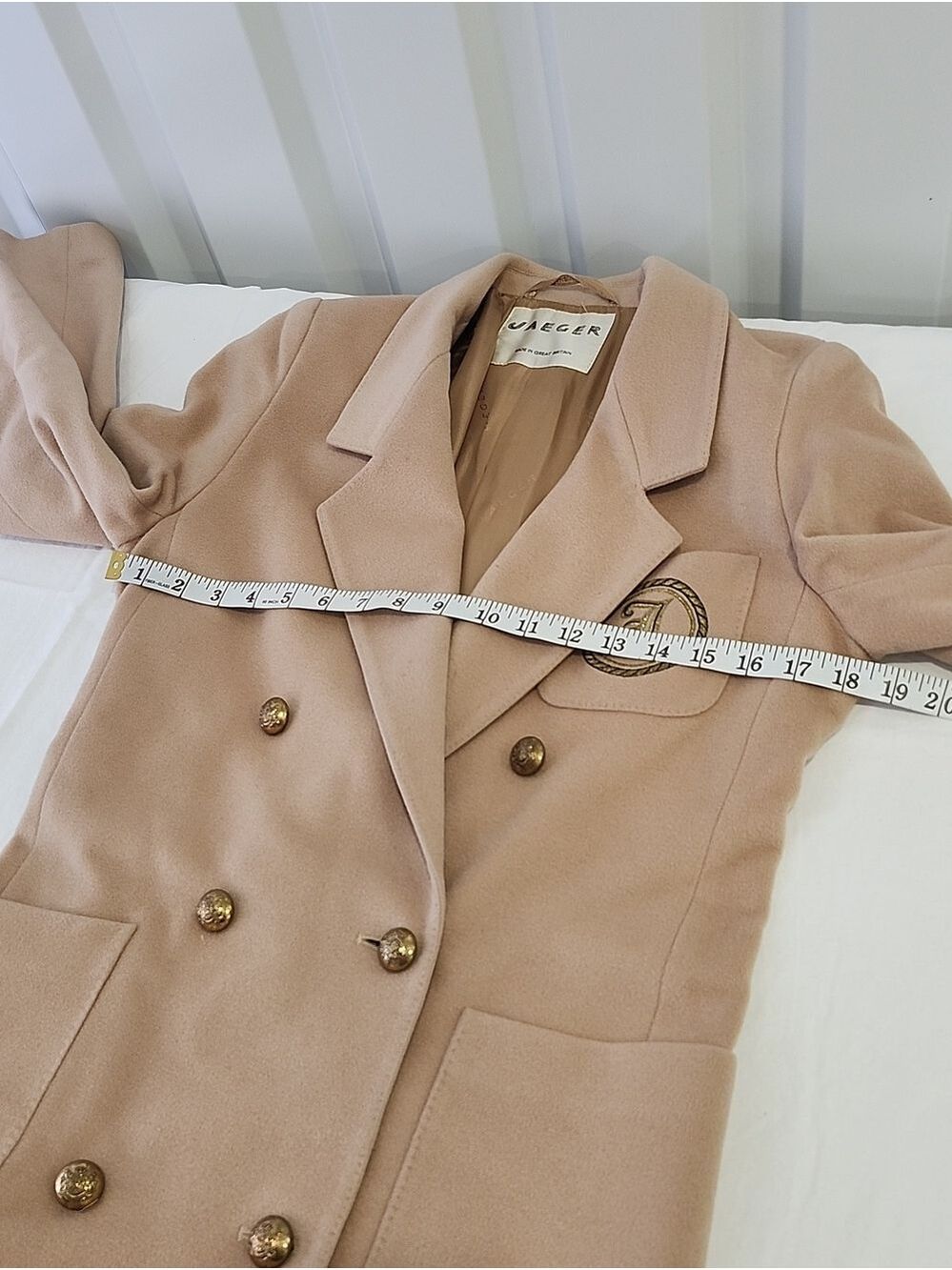 Jaeger Vintage Double-Breasted Blazer Wool Cashmere Womens Sz 6 Classic Luxury - Picture 10 of 15